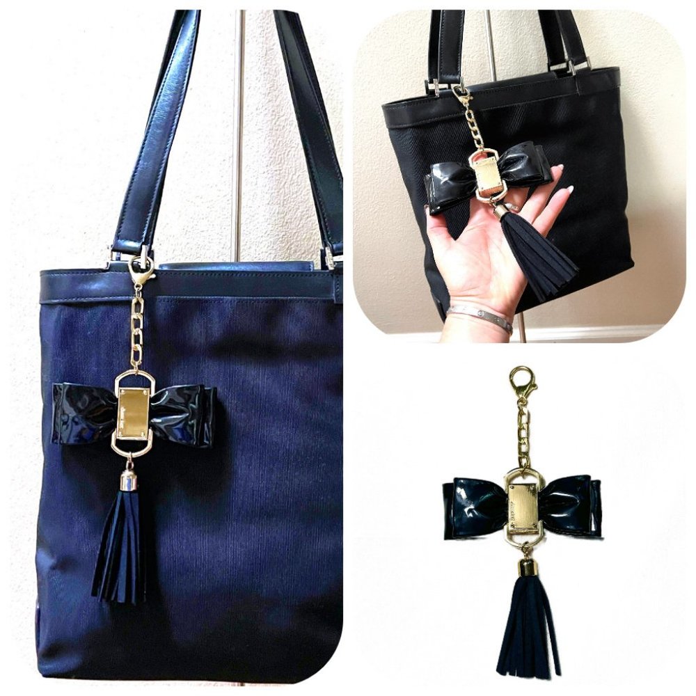 Deux Lux Joy patent leather XL Keychain/ bag charm